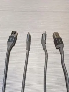 USB-A & Lightningケーブル 2本セット 約1.8m
