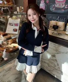 ドッキングプリーツミニワンピース　ナイスクラップ