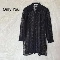 Only Way シアーブラウス 長袖 ブラック 透け感 　FREE トップス