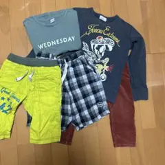 120cmキッズ服5点セット（Tシャツ、スウェット、ショートパンツ）