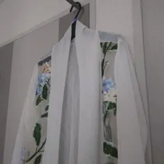 刺繍入りホワイトロングカーディガン　M〜L