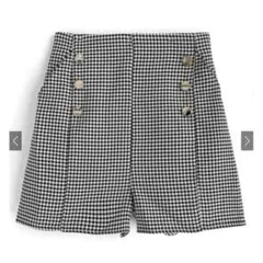 グレイル　千鳥格子柄ゴールドボタン　ショートパンツ　tu461 Sサイズ