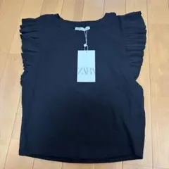 ZARA 袖フリルTシャツ 新品未使用