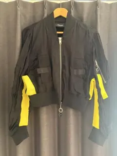 DIESEL クロップドジャケット ブラック/イエロー