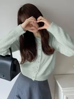 ラメフェザーニットカーディガン［Kz443］