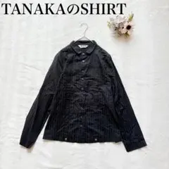 【TANAKAのSHIRT】長袖シャツ（M）ストライプ タイニーカラー シンプル
