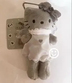 新品 ハローキティ 水玉 パール ぬいぐるみキーホルダー 足長 美品 ③