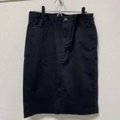 UNIQLO 黒 ストレッチタイトスカート ひざ丈 64cm