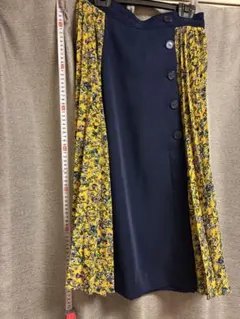 【値下げ】ROSEBUD ネイビー/イエロー フラワースカート S