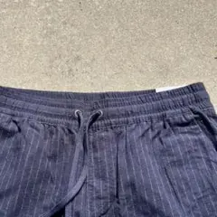 新品タグ付 GU フランネルジョガーパンツ ストライプ ネイビー XL