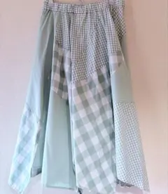 FRAPBOIS （フラボア）サイズ1 ミントグリーン チェック柄フレアスカート