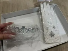 ウェディングティアラとグローブセット
