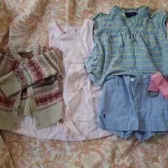 familiar カーディガン・ワンピ　ショートパンツセット　ラルフローレン