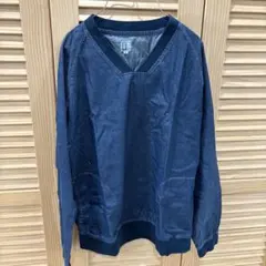 ネイビー Vネック 長袖シャツ Mサイズ