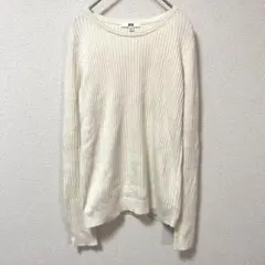 ユニクロ リブニット セーター トップス 無地　シンプル　カジュアル