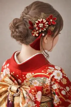 髪飾り　ヘッドパーツ　ヘッドドレス　成人式　七五三　結婚式　つまみ細工