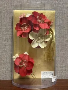 髪飾り　桜　赤 成人式　卒業式　七五三　結婚式