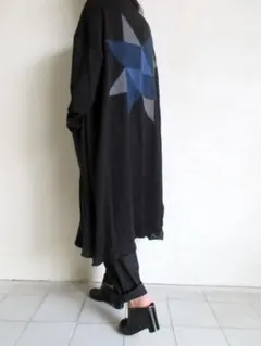 stof　アーミッシュリネンガウンカーデ ブラック