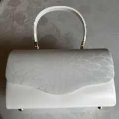 和装小物 ホワイトハンドバッグ 合成皮革