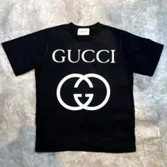 GUCCIグッチ ロゴTシャツ ブラック GGロゴ メンズ Mサイズ