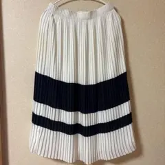 ZARA プリーツスカート S ホワイト/ブラック