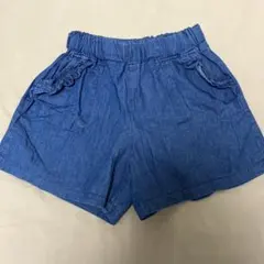 ダークブルー 半ズボン 110cm フリル付き