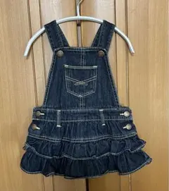 【美品】GAP デニムフリルジャンバースカート 6-12months