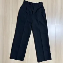 【値下げ】forksy. センタープレスハイウエストストレートスラックスパンツ黒