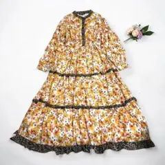 美品☆シスタージェーン ワンピース 花柄 ティアード Aライン レオパード 総柄