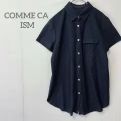 【コムサイズム】COMME CA ISM 半袖シャツ ネイビー Lサイズ