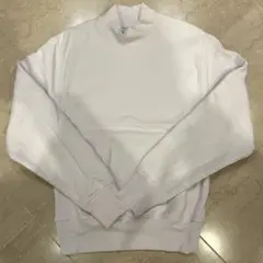 Champion ホワイト リバースウィーブ　モックネック スウェット