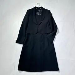 ソーシャルタイム 東京ソワール フォーマルワンピース 3点セット 喪服 黒 9号