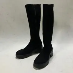 未使用級 +diana ロングブーツ 厚底 ストレッチ サイドジップ スエード