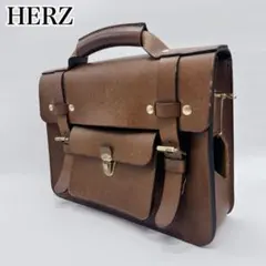 HERZ ヘルツ 本革 2WAY ビジネスバッグ 茶 日本製のサムネイル