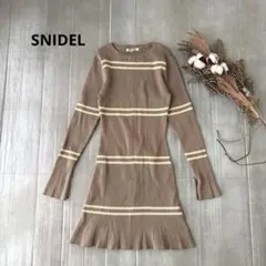 SNIDEL／ニットワンピース／ボーダー／ベージュ系／Ｆ／