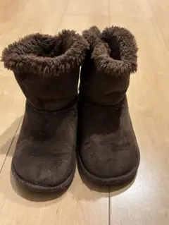 ブラウン リボン付きブーツ17cm