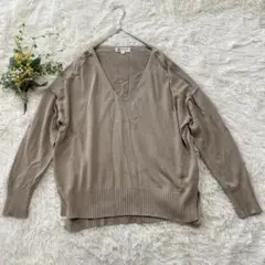 MICHEL KLEIN PARIS サイズ38 ベージュ長袖サマーニットのサムネイル