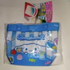 プールバッグ風ミニポーチ2　シナモロール　シナモン　サンリオ