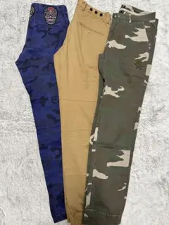 HYDROGEN カーゴパンツ 迷彩・ベージュ・青