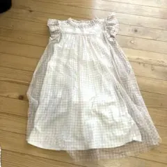 ギンガムチェック　レースワンピース