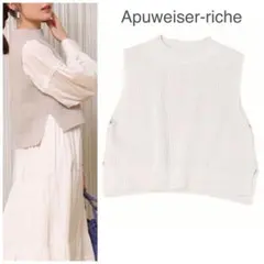 美品 アプワイザーリッシェ 洗える ニットベスト 2 トップス プルオーバー