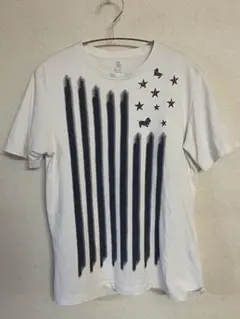 【Hush Puppies ハッシュパピー】星条旗風プリントtシャツ M 白のサムネイル