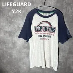 Y2K LIFEGUARD ラグランTシャツ バックプリント サーフ アメカジ