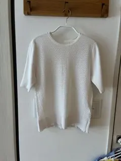 トゥモローランド メッシュ編み 半袖ニット