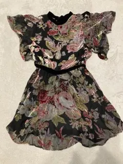 ZARA WOMAN 花柄シフォンワンピース Mのサムネイル