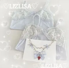 希少♡LIZLISA♡イチゴリボンチャーム付きレースキャミソール2枚セットのサムネイル