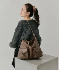 【@lily.s_y 企画】lilyチャーム3wayBAG キャメル 新品のサムネイル