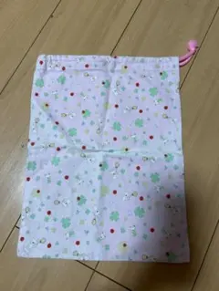 ピンク 花 動物柄 巾着袋 ハンドメイド