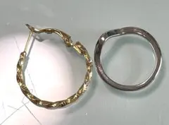 ヴィンテージ●フープピアス 刻印ありリング 13.5号