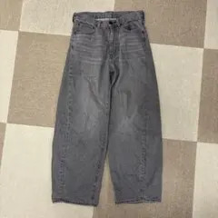 GU バレルレッグジーンズ グレー
